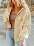Flap Pocket Drawstring Hood Zip Up Jacket